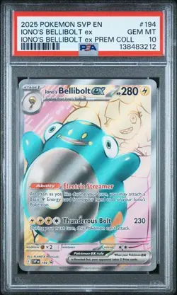 2025 POKEMON SVP EN-SV BLACK STAR PROMO 194 IONO'S BELLIBOLT EX PSA 10 - Image 3