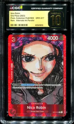 PRISTINE CGC 10 Nico Robin OP01-017 Prem. Collection FILM RED Rare 2023 EN One P - Image 1