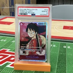 One Piece Monkey D. Luffy Super Pre-Release Starter Deck ST01-012 PSA 10 - Image 1