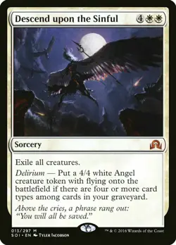 FOIL Descend upon the Sinful MTG Magic SHADOWS OVER INNISTRAD - Image 1