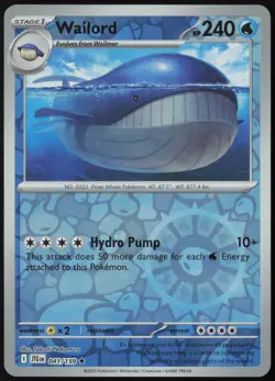 Wailord - 041/159 (NM) Rare Reverse Holo - SV09: Journey Together Pokemon EN - Image 1