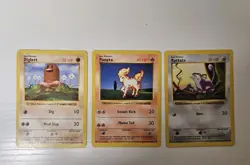 Pokemon Base Set Shadowless Common Lot MP Played Diglett Rattata Ponyta Tangela - Image 1