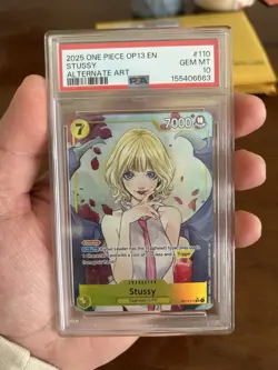 One Piece CCG Stussy Alternate Art OP13-110 Special Rare 2025 PSA 10 - Image 1
