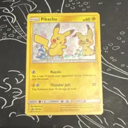 Pikachu SM162 Promo Holo English Pokemon TCG Card 2018 with some whitening￼ - Image 1