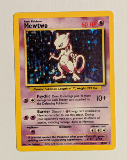 Pokemon TCG Mewtwo Base Set 10 / 102 Rare Holo Unlimited NM - Image 2