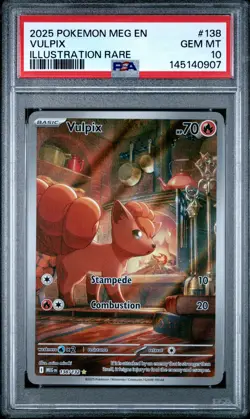 2025 POKEMON MEG EN-MEGA EVOLUTION #138 VULPIX ILLUSTRATION RARE PSA 10 - Image 1