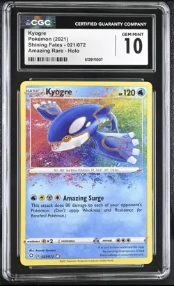 Pokemon TCG 2021 Shining Fates Kyogre 021/072 | CGC 10 - Image 1