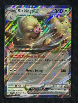 Pokemon Slaking ex 147/191 Sv08 Surging Sparks Double Rare Holo Full Art 340HP - Image 1