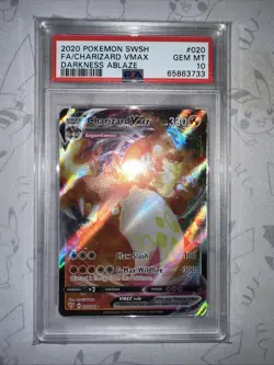 2020 Pokemon SWSH Charizard Vmax Darkness Ablaze 020/189 PSA 10 Gem Mint - Image 1