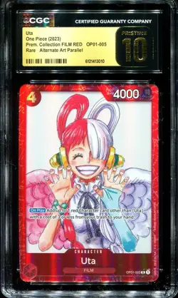 PRISTINE CGC 10 Uta OP01-005 Prem. Collection FILM RED Rare 2023 EN One Piece - Image 1