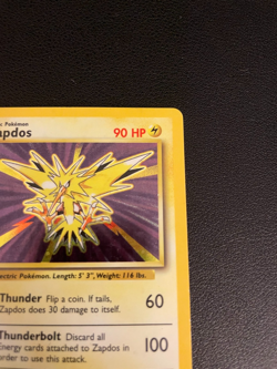 Zapdos 16/102 Base Set Holo Unlimited Rare Card Pokemon Card 1999 WoTC LP-MP - Image 4