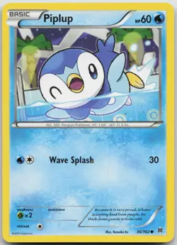 Piplup 36/162 Common BREAKthrough Pokemon LP/MP - Image 1