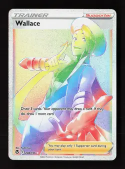 Wallace 208/195 Rainbow Rare Silver Tempest Pokemon Near Mint - Image 1