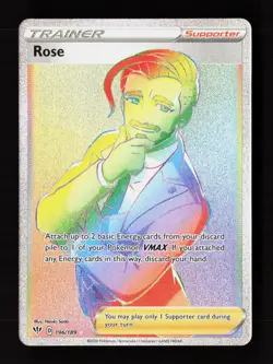 Rose 196/189 Rainbow Rare Darkness Ablaze Pokemon Near Mint - Image 1