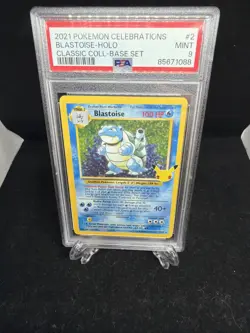 Pokemon TCG Blastoise Celebrations Classic Collection Holo 2/102 2021 PSA 9 MINT - Image 1