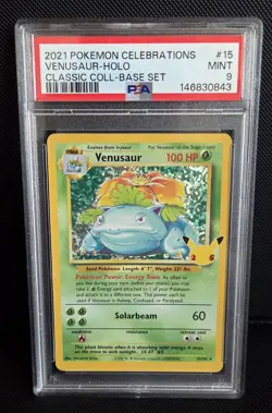 Pokemon Venusaur 15/102 Celebrations Classic Collection Holo PSA 9 2021 - Image 1