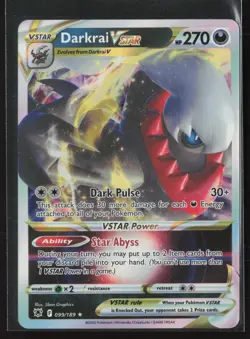 Darkrai VSTAR Ultra Rare SWSH10: Astral Radiance 099/189 NM Pokemon Card - Image 1