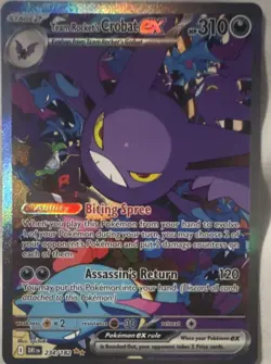Team Rocket's Crobat ex Pokemon TCG Destined Rivals Full Art Holo 234/182 - Image 1