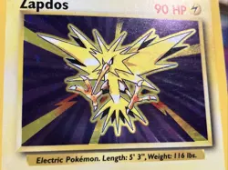 Pokemon 1999 Base Set Unlimited: Zapdos (16/102) LP Holo - Image 2