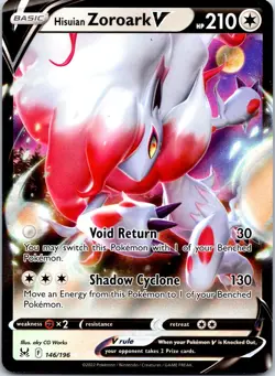 Hisuian Zoroark V 146/196 SWSH11: Lost Origin Pokemon - Ultra Rare NM Holo - Image 1