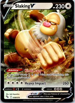 Slaking V 058/078 Pokemon GO Pokemon - Ultra Rare NM Holo - Image 1