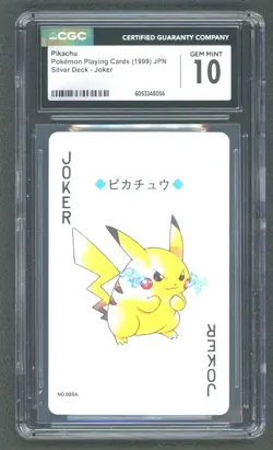 1999 Pokemon Playing Cards Silver Deck Pikachu Joker CGC 10 GEM MINT - Image 1