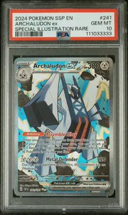 2024 POKEMON SSP EN-SURGING SPARKS #241 ARCHALUDON EX PSA 10 - Image 1