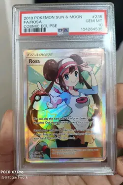 PSA 10 Graded Cosmic Eclipse 236/236 Rosa Full Art Trainer Pokemon Card - Image 1