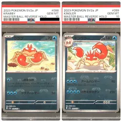 Krabby & Kingler Master Ball Reverse Holo (set) - 2023 Pokemon SV2a JPN - PSA10 - Image 1