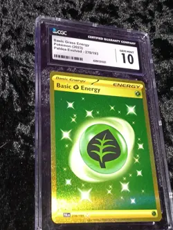 2023 Pokemon Paldea Evolved Basic Grass Energy 278 Gold Hyper Rare CGC 10 GEM MT - Image 1