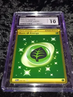 2023 Pokemon Paldea Evolved Basic Grass Energy 278 Gold Hyper Rare CGC 10 GEM MT - Image 2