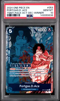 2024 ONE PIECE OP07-053 WINNER PACK 2024 OCT-DEC PROMO PORTGAS D ACE PSA 10 - Image 1