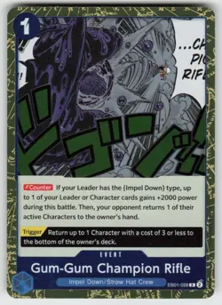 Foil Gum-Gum Champion Rifle EB01-028 Rare Extra Booster: Memorial Collection NM - Image 1