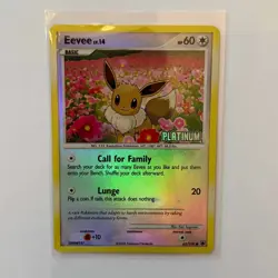 LP Pokemon Eevee TCG Stamped Reverse Holo 62/100 Platinum Promo Card Rare SSP - Image 1