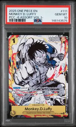 2025 ONE PIECE OP10-111 PREMIUM CARD COLLECTION VOL 1 MONKEY D LUFFY PSA 10 - Image 1