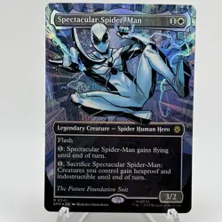 SPECTACULAR SPIDER-MAN SPM MTG MAGIC THE GATHERING 0241 BORDERLESS TEXTURED FOIL - Image 3