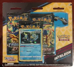 Crown Zenith Inteleon Pin Collection 3 Pack Booster Pokemon TCG NEW - Image 1