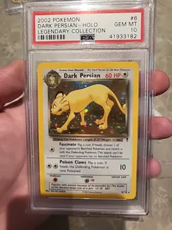 2002 POKEMON LEGENDARY COLLECTION DARK PERSIAN #6 HOLO PSA 10 GEM MINT - Image 1