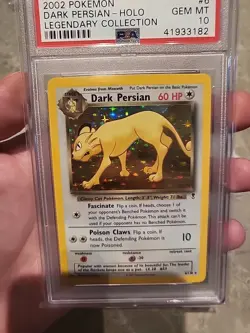2002 POKEMON LEGENDARY COLLECTION DARK PERSIAN #6 HOLO PSA 10 GEM MINT - Image 2