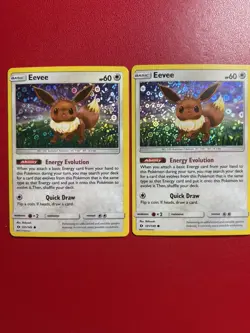 EEVEE 101/149 GENERAL MILLS PROMO SM FORBIDDEN LIGHT POKEMON HOLO 2 CARDS - NM - Image 2