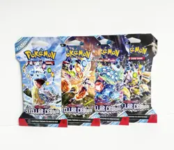 Pokemon TCG Scarlet & Violet Stellar Crown 4 Sleeved Booster Packs - Image 1