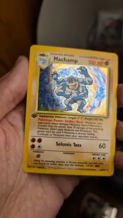 Wizards Pokemon TCG Machamp 8/102 Base Set 1st Edition Holo Rare EN 100HP - Image 1