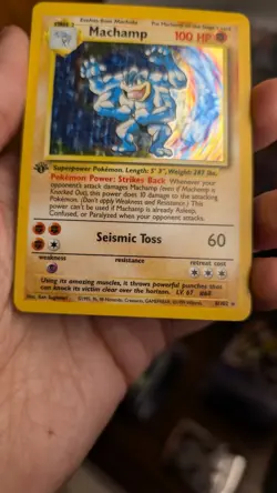 Wizards Pokemon TCG Machamp 8/102 Base Set 1st Edition Holo Rare EN 100HP - Image 3