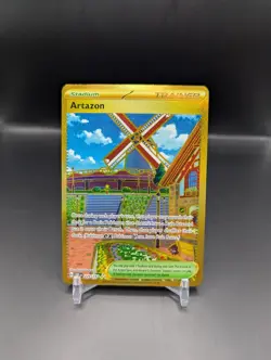 Pokemon Artazon Gold Rare Full Art Holo Stadium SV03 Obsidian Flames 229/197 NM - Image 1