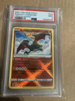 PSA 9 2023 Pokemon Sword And Shield Crown Zenith #020 Radiant Charizard - Image 1