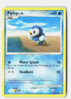 Piplup 71/100 Common Majestic Dawn Pokemon Lightly Played Kent Kanetsuna - Image 1