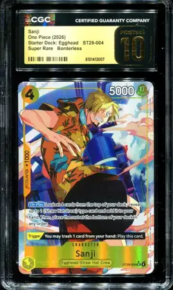 PRISTINE CGC 10 Sanji ST29-004 Starter Deck: Egghead Super Rare 2026 EN One Piec - Image 1
