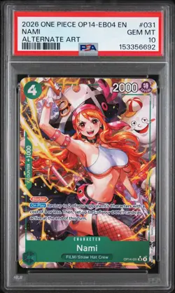 2026 ONE PIECE OP14 EB04 #031 AZURE SEA'S SEVEN NAMI ALT ART PSA 10 GEM MINT - Image 1