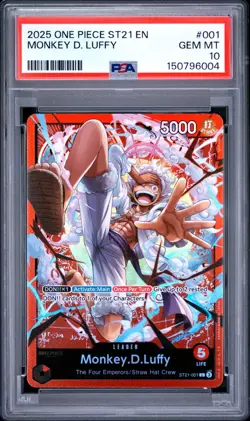 2025 ONE PIECE ST21 #001 GEAR 5 MONKEY D. LUFFY LEADER ENGLISH PSA 10 GEM MINT - Image 1