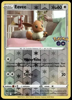 Eevee 054/078 Common Pokemon GO Pokemon Reverse Holo Near Mint - Image 2